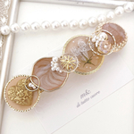 elegant beige pinkバレッタ/特大バレッタ(10cm)/ヘアクリップ