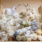 白花材　プリザーブドフラワー花材　ハーバリウム花材　ドライフラワー花材　キャンドル花材　レジン花材　ガーランド