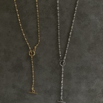 ー2wayボールビーズチェーンネックレスー　サージカルステンレス　ボールチェーン　金属アレルギー　チェーンネックレス　チェーンブレスレット