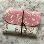 ピンク色桜とうさぎ模様枝垂れ桜の御朱印帳ケース
