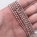 極小 バロックライス 淡水パール 連材 40cm パープル系 本真珠 3~4mm*2.5~3mm パーツ ルース 素材