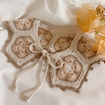 Baby&kidsグラニースクエアつけ襟⭐︎くすみオレンジ×アイボリー