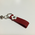 《再販》本革キーホルダー《赤花》