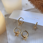 ハンドメイド ピアス import 星ビジューピアス 
