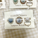 《SALE》くすみブルー × くま リングセット 