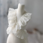 ＊再入荷＊50cm単位 花 フラワー ラッセルレースフリルブレード アイボリー BK221001 ハンドメイド 手芸 素材