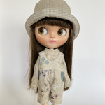 blythe outfit お花柄コーデュロイサロペットお洋服セット