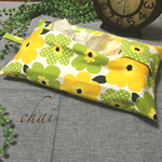 ◆OUTLET◆1点限定 北欧 人気の花柄ティッシュボックスカバー イエロー系