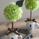 アップルグリーンの紫陽花トピアリー★プリザーブドフラワー
