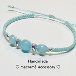 🛍 ♡アクアマリン天然石♡ブレスレットorアンクレット