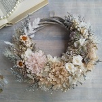 Jolie botanique＜Champagne ＞＊受注制作＊ーフムーンリース＊秋リース＊冬＊秋＊ウィンターリース＊プリザーブドフラワー＊お花＊ギフト＊結婚祝い＊新築祝い＊お誕生日祝い＊クリスマス