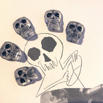 【1コずつ販売】JIRI＊IVANA#czech beads#チェコビーズ　HALLOWEEN SKULL 18✖️15㍉　crystal/jet black