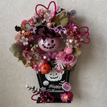 🍂👻ピンクハロウィンのトピアリー風リース👻🍂