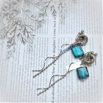 【ピアス】商品No26：ロングチェーンピアス（ブルー）