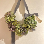 アンティーク紫陽花のリボンリース