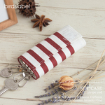 キーケース　stripe red