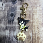 ワンコと肉球　犬　チャーム　キーホルダー