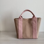 帆布トートバッグM ライトシナモン×スモーキーコーラル倉敷帆布