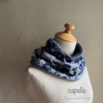 🌟capella🌟花好きのあなたへ〜　グレーと濃紺の上品なスヌード　モコモコしすぎない