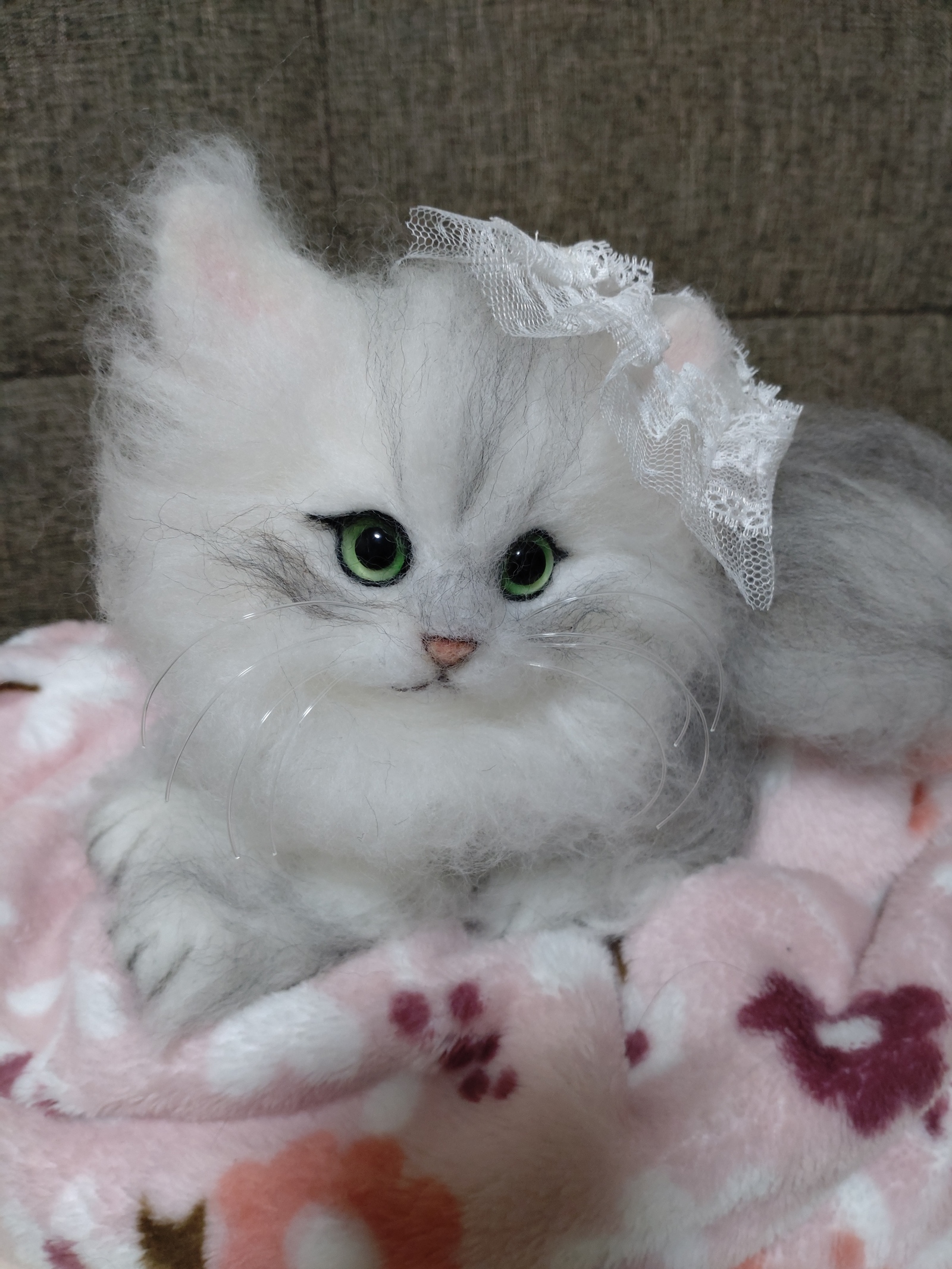 生後２ヶ月♡チンチラシルバー♡子猫ちゃん♡アートドール♡ぬいぐるみ♡ ペルシャ猫(チンチラ)子猫のチンチラシルバー(ロング)2024年3月