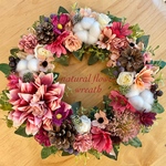 ダリアと秋の花々のリース♡アンティーク調