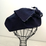 リボンDENIMのベレー（ネイビー58〜60）
