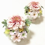 《再販》仏花  真珠の涙  宝珠  【1対】（仏花、造花、Mサイズ、お供え、お盆、お彼岸、）