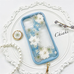 紫陽花、iFace風押し花スマホケース、iPhone全機種対応、ストラップホルダ一、iFace風、手帳型、iPhone14、iPhone14 Pro、iPhone14 plus、iPhone13