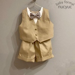 【msbb8939様購入専用】　　再販size60〜80　ベージュ　記念日のベビースーツ　　　