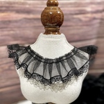 50cm単位 レース&チュールフリル ブレード 黒 BK221009 ハンドメイド 手芸 素材 材料 DIY