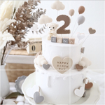 ゲスト様　専用　ナチュラルくまさんのクレイケーキ☆1歳誕生日ケーキ　誕生日ケーキ　記念日　自宅撮影　1歳以外でも承ってます♪