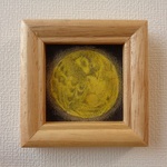 色鉛筆画　「月の雀」　（原画・額入り）