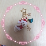 送料無料ミニくまサンタのクリスマスキーホルダー