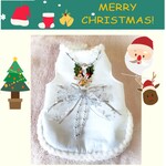 クリスマス・ホワイトタンクトップ　小型犬 猫ちゃん用　送料無料　xwt01