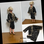 ♖Й 1241♖ブラックネップツイード風ニットスーツ+Bag♖