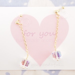 ”for you” 　キュービックスワロフスキー　オーロラクリスタル　樹脂ノンホールイヤリング 
