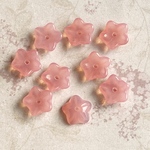 SALE!!【10㍉ 20個】５弁フラワー＊チェコビーズ＊オパールピンク＊花＊桜