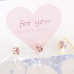 【アウトレット】"for you" 一粒　樹脂ノンホールイヤリング　ライトアメジスト3粒セット