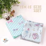 小さい手にちょうど良い  小さいハンカチ 水色セット  幼児用