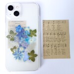 全機種対応　スマホステッカー　スマホケース押し花インナーシート　129　きらきら猫ちゃん
