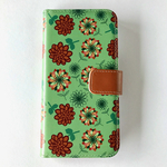ダリアの物語　スマホケース　オレンジグリーン