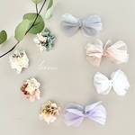 ヘアクリップ * flower & tulle * 2点セット /ベビー キッズ ペット