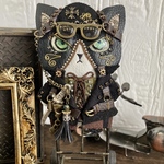 doolフェイクレザー猫ブローチ ハチワレ×スチパン