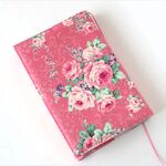 単行本ブックカバー　ロココ調薔薇　濃ピンク