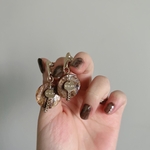 Earth brown 冬　ボタン　ヴィンテージボタン　ゴールド　ピアス　イヤリング　ブラウン