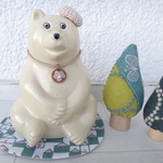 しろくま貯金箱　ミナペルホネン　ヒュッテ　タンバリン　マット＆ツリー　ハンドメイド
