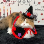 ❤️🕸ハロウィンケープ＆お帽子セット🕸❤️ レッド✨　ペット　猫　ハロウィン　