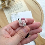 刺繍小花の髪飾り   ～ pink ～