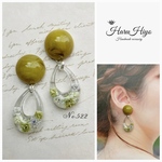 №522 ❁¨̮ 秋色かすみ草のレジンピアス・イヤリング