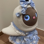 ラボット服　雪の結晶柄　水色リボン